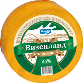 Сыр "Визенланд" с черемшой 45% (Молодея)