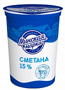 Сметана "Минская марка" 15% стакан 380гр.