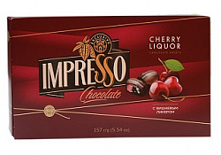 Конфеты шоколадные "Импрессо"с вишневым ликером 157г./6шт (СПАРТАК;БЕЛАРУСЬ)